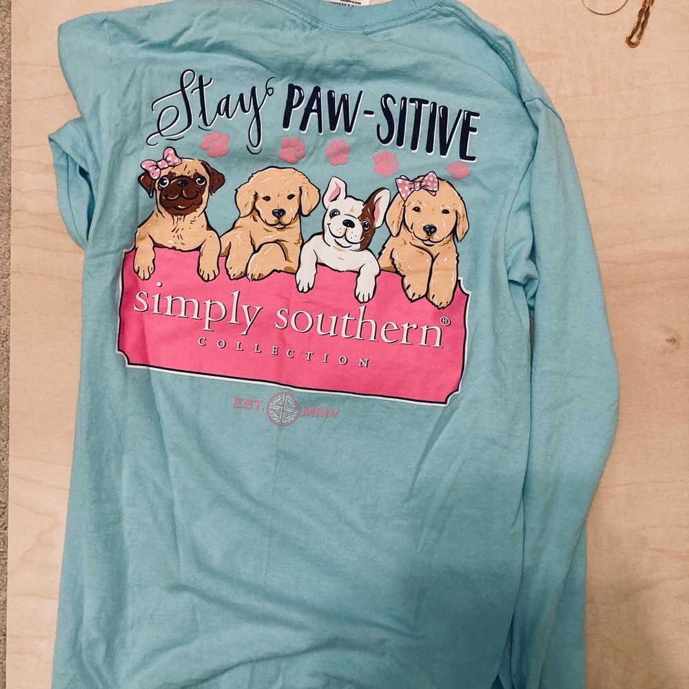 Simply Southern Long sleeve teal shirt